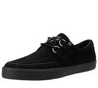 T.U.K. Leather Creeper Sneaker - Chaussures pour Hommes et Femmes - Couleur Black Suede - Chaussures à Lacets en Cuir et Daim de Style Puck, Goth et Rocker - Taille 37