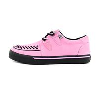 T.U.K. Leather Creeper Sneaker - Chaussures pour Hommes et Femmes - Couleur Pink Suede - Chaussures à Lacets en Cuir et Daim de Style Puck, Goth et Rocker - Taille 36