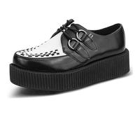 T.U.K. Leather Viva High Creeper - Chaussures pour Hommes et Femmes - Couleur Cuir Blanc et Noir - Taille EU45