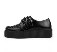 T.U.K. Leather Viva High Creeper - Chaussures pour Hommes et Femmes - Couleur Cuir Noir - Taille EU38