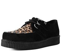 T.U.K. Leather Viva Low Creeper - Chaussures pour Hommes et Femmes - Couleur Daim Noir et Léopard - Taille EU39