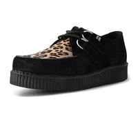 T.U.K. Leather Viva Low Creeper - Chaussures pour Hommes et Femmes - Couleur Daim Noir et Léopard - Taille EU38