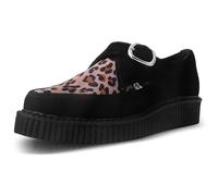 T.U.K. Pointed Creeper Monk Buckle - Chaussures pour Hommes et Femmes - Couleur Daim Léopard Noir - Taille EU43