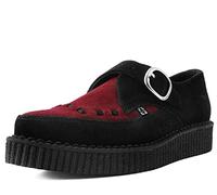 T.U.K. Pointed Creeper Monk Buckle - Chaussures pour Hommes et Femmes - Couleur Daim Noir et Bourgogne - Taille EU39