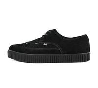 T.U.K. Pointed Creeper Sneakers - Chaussures pour Hommes et Femmes - Couleur Black Suede - Chaussures à Lacets en Toile et Daim de Style Punk, Goth et Rocker - Taille EU43