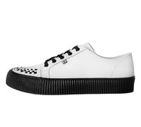 T.U.K. Ribbed Sole Sneaker - Chaussures pour Hommes et Femmes - Couleur White Leather - Chaussures à Lacets en Cuir et Daim de Style Voyou, Goth et Rocker - Taille 41