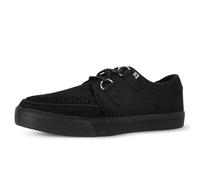 T.U.K. Vegan Creeper Sneaker - Chaussures pour Hommes et Femmes - Couleur Black Canvas Eyelet - Chaussures à Lacets en Cuir et Daim de Style Puck, Goth et Rocker - Taille 42