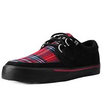 T.U.K. Vegan Creeper Sneaker - Chaussures pour Hommes et Femmes - Couleur Black Tartan Vegan Suede - Chaussures à Lacets en Cuir et Daim de Style Puck, Goth et Rocker - Taille 45