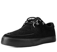 T.U.K. Vegan Creeper Sneaker - Chaussures pour Hommes et Femmes - Couleur Black Vegan Suede - Chaussures à Lacets en Cuir et Daim de Style Puck, Goth et Rocker - Taille 39