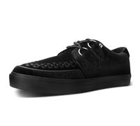 T.U.K. Vegan Creeper Sneaker - Chaussures pour Hommes et Femmes - Couleur Black Velvet - Chaussures à Lacets en Cuir et Daim de Style Puck, Goth et Rocker - Taille 44