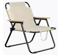 T-ZBDZ Chaise Camping Pliante Confortable, Chaise de Camping Pliable 200kg, Fauteuil Pliant Portable avec Accoudoirs, Fauteuil de Peche Chaises de Plage, pour Jardin Exterieur Terrasse Pique,Blanc