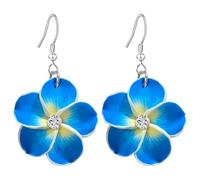 T-ztoss Boucles d'oreilles pendantes florales pour femme - Fleurs de Plumeria tropicales hawaïennes - Accessoires hawaïens, Small, Argile, Pas de gemme