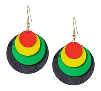 T-ztoss Juneteenth Boucles d'oreilles africaines pour femme ethnique rétro bohème multicouche coloré en bois Boucles d'oreilles pendantes pour le mois d'histoire Bijoux ethniques, Small, Bois, Pas de