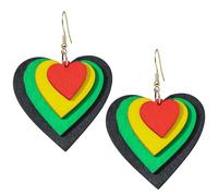 T-ztoss Juneteenth Boucles d'oreilles africaines pour femme ethnique rétro bohème multicouche coloré en bois Boucles d'oreilles pendantes pour le mois d'histoire Bijoux ethniques, Small, Bois, Pas de