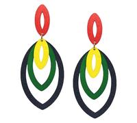 T-ztoss Juneteenth Boucles d'oreilles africaines pour femme ethnique rétro bohème multicouche coloré en bois Boucles d'oreilles pendantes pour le mois d'histoire Bijoux ethniques, Small, Bois, Pas de