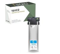 T01C1 T01C2 T01C3 T01C4 Cartouche de Sac d'encre Compatible pour Epson Workforce Pro WF-C529R WF-C579R WF-C579RDWF (Cyan)
