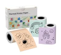 T02/M02X/M02L/M02S Papier Thermique Adapté à La Mini Imprimante Thermique, Violet/vert/orange, Utilisé Pour L'impression De Photos, De Notes D'étude, De Journaux(50 mm X 3,5 M 3 Rouleaux)