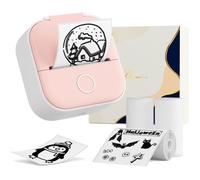 T02 Mini Pocket Printer,Sticker Printer Machine with 3 White Paper Rolls Gift Box Set,Mini Printer Sticker Printer, Memoking Label M