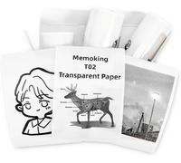 T02 Papier - Étiquettes Thermiques T02, Papier Transparent pour Journal Photo Textes Notes d'étude et plus, 3 Rouleaux