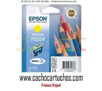 T0324-OR Cartucho Tinta EPSON y, Nº T0324, Original. (420 pag) - [ T0324-OR / 01