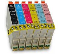 T0481 - Compatible Multipack (6 Pcs) 1 X Bk/C/M/Y/Lm/Lc Cartouches D'Encre Pour Epson 1X T0481/2/3/4/5/6 Avec Stylus Photo R200,R220,R300,R320,Rx500,Rx600,Rx620,Rx640,R340,R340,R34[ENC944859]