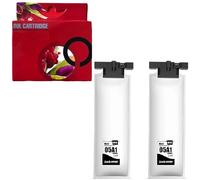 T05A1 Lot de 2 encres pigmentées compatibles avec Epson Workforce WF C878 et WF C879