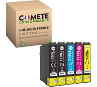 T0615 - Lot de 5 Cartouches d'encre Compatible EPSON T0615 Ours en Peluche (T061 : T0611 T0612 T0613 T0614) C13T06154010 - pour Imprimante EPSON Stylus D68 D88 (Pack de 5)