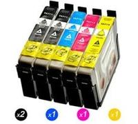 Cartouche d'encre Epson T0711/T0712/T0713/T0714 Lot de 5 Cartouches d'encre compatible avec Imprimante Stylus DX4050