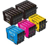 T0715 Multipack Cartouche d'encre pour Epson T0711 T0712 T0713 T0714 pour Epson Stylus SX400 SX510W BX610FW SX200 DX4400 SX100 SX218 SX515W DX9400F BX600FW SX415 SX610FW DX8400 (18-Pack)