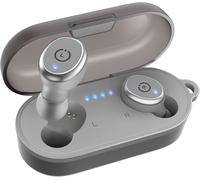 T10 Écouteurs Bluetooth Sans Fil, Ecouteurs Sans Fil Sport 45H D'Autonomie Basses Profondes, Ipx8 Casque Bluetooth Sans Fil Ajustement Parfait Gris