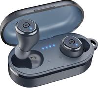 T10 Écouteurs sans Fil Bluetooth 5.3, égaliseur Personnalisable, Design Ergonomique, 55 Heures d'autonomie, boîtier de Chargement sans Fil, étanchéité IPX8, Son Puissant Bleu