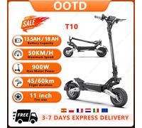 T10 Portable e-scooter 900W puissance de pointe 48V 13.5/18 Ah batterie Scooter électrique pour adultes 11 pouces tout-terrain pneus Scooters électriques 900W Peak Power 48V13.5Ah