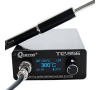 T12-956 Station de soudage numérique OLED 3,3 cm avec poignée noire M8 et pointes de fer à souder T12 (T12-956 Kit I)