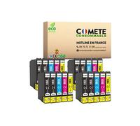 COMETE, Marque Française - T1285-20 Cartouches d'encre Compatibles avec Epson T1285 Renard (T1281 T1282 T1283 T1284) - pour Epson Stylus T22 Office SX125 SX130 (8 Noir et 12 Couleur)