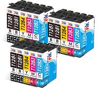 T1285 Multipack, 15 Pack, Compatible With T1281 Black, T1282, T1283, T1284, Ink Cartridge For Stylus Sx235W Sx230 Sx125 Sx130 Bx305F Bx305Fw Sx425W Sx420W Sx430W 5W Sx44 0W