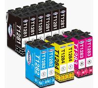 T1285 Multipack Replacement for Epson T1281 Black T1282 T1283 T1284 Ink Cartridge for Epson Stylus SX230 SX125 S230 SX130 SX420W SX425W SX430W BX305FW SX440W SX435W SX435W SX435W SX430W 8W