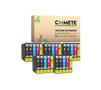 COMETE CONSOMMABLE T1285 T128 Pack de25 Cartouches d'encre compatibles avec EPSON T128 XL / C13T12854012 / T1285 = T1281 + T1282 + T1283 + T1284 - 10 Noir + 5 Cyan + 5 Magenta + 5 Jaune Noir G