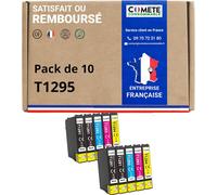 T1295-10 Cartouches d'encre Compatibles avec Epson T1295 Pomme (T1291 T1292 T1293 T1294) - pour Epson Stylus SX525WD SX425W Workforce wf-3520 (4 Noir et 6 Couleur)