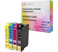 T1295 4 Cartouches compatibles Epson T1295 129xL T129 T1291 T1292 T1293 T1294 (Série Pomme) pour Imprimante Stylus