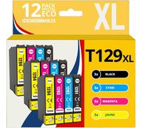 T1295 - Cartouches Encre Compatible avec Epson T1295 pour Stylus SX525WD SX535WD SX425W SX230W Office BX635FWD BX305FW Workforce WF-3520 (3 Noir / 3 Cyan / 3 Magenta / 3 Jaune)
