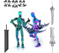 T13 Action Figure, 2/3/4pcs Figurine d'action Titan 13, Figurines d'action Multi-Articulations Lucky 13, Dummy 13 Figurine, Décoration de Bureau (2PCS D)