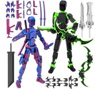 T13 Action Figure, 2 Pcs Figurine d'action Lucky Titan T13 déjà montée, impression 3D de Figurines d'action Multi-Articulations Lucky 13, Cadeau pour Enfants et Adultes, Décoration de Bureau (A)