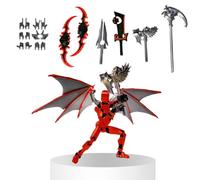 T13 Action Figure, Figurine d'action Titan 13 avec des Ailes, 13CM Figurines d'action Multi-Articulations Lucky 13, Dummy 13 Figurine, Cadeaux d'anniversaire pour Enfants Décoration de Bureau (C)