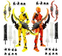 T13 figurine articulée set (assemblage terminé), 3D Imprimé multi-articulées, figurines d'action Titan 13, Dummy 13 Lucky Robot Nova, décorants de bureau pour les amateurs de jeu Toys (Or Rouge)