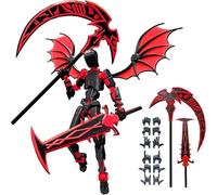 T13 Stick Titan13 Ensemble de figurines d'action (assemblage terminé), impression 3D multi-articulaires, robot mobile Nova T-13 Robot 13 Stop Motion pour décoration de bureau (noir rouge)