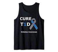 T1D Cure Type 1 Diabetes Awareness Blue Ribbon Diabetic Débardeur