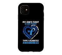 T1D Maman Papa My Son's Fight Type 1 Sensibilisation au diabète Coque pour iPhone 11