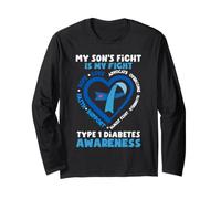 T1D Maman Papa My Son's Fight Type 1 Sensibilisation au diabète Manche Longue