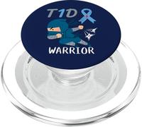 T1D Warrior Ninja Fighter Type 1 Diabète Ruban Bleu Enfants PopSockets PopGrip pour MagSafe