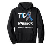T1D Warrior Type 1 Diabetes Awareness Blue Ribbon Sweat à Capuche